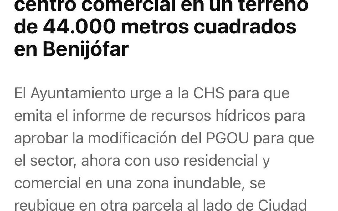 Benijófar no necesita más hormigón: necesita sentido común.