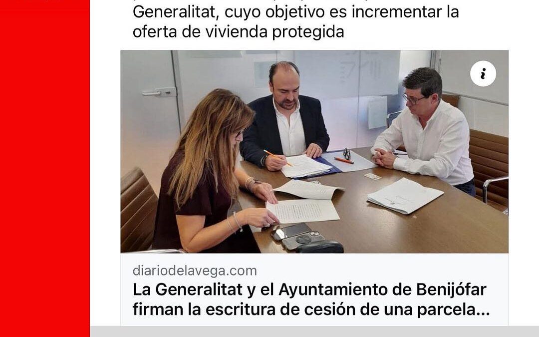 El PSOE de Benijófar critica la cesión de suelo municipal a la Generalitat para la construcción de vivienda protegida